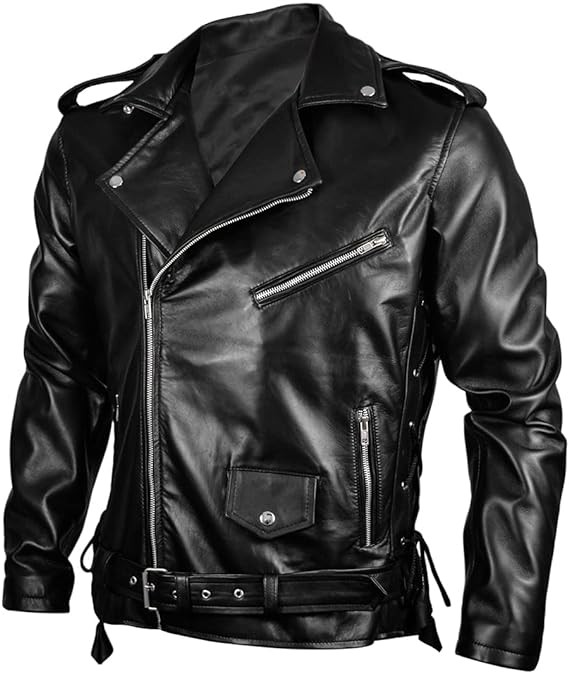 Atom Cats Jacket - Black Fall Video Gaming Cosplay Costume Motorcycle Brando Leather Jacket